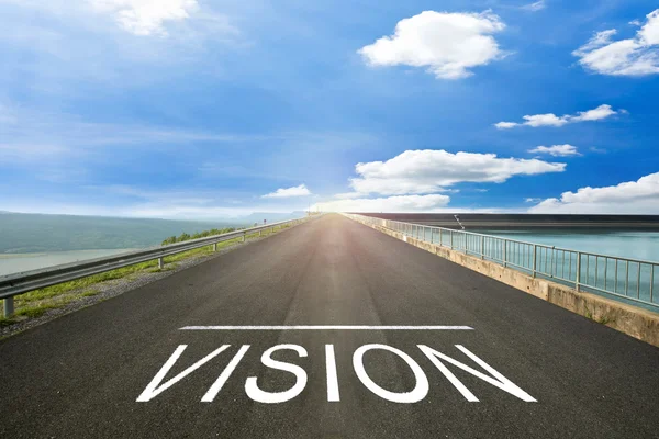 VISION - Road surface concrete with text. — Stock Photo, Image