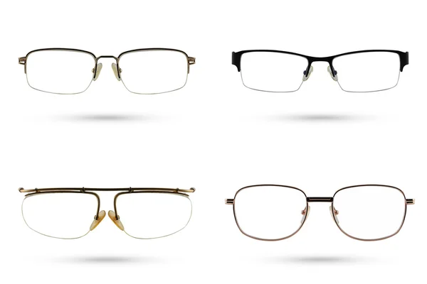 Clássico Moda óculos estilo coleções isoladas em branco b — Fotografia de Stock