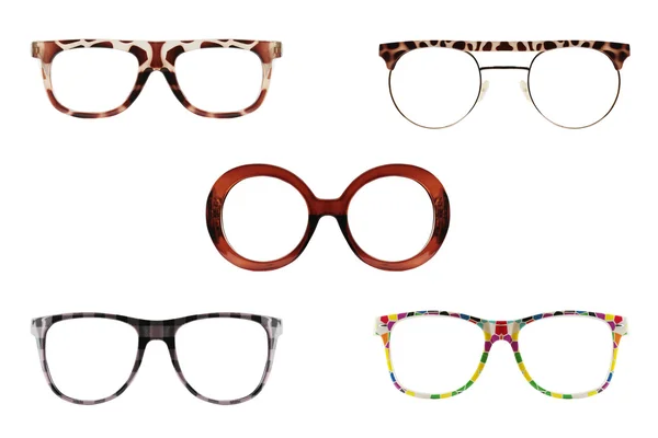 Moda gözlük ara tarzı plastik çerçeveli koleksiyonları isol — Stok fotoğraf