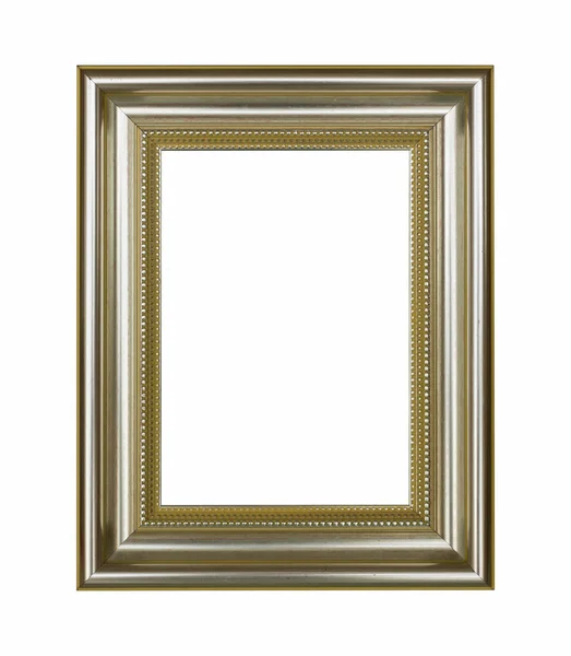 Wooden gold frame vintage isolated background. — Stock Photo, Image