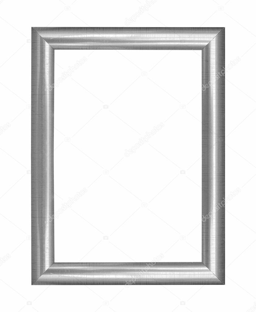 Wooden silver frame vintage isolated background, use clipping pa