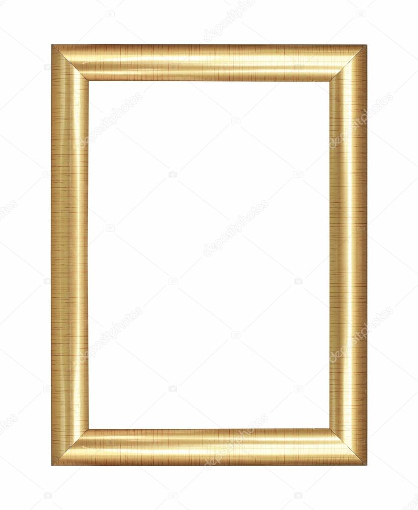 Wooden gold frame vintage isolated background,  use clipping pat