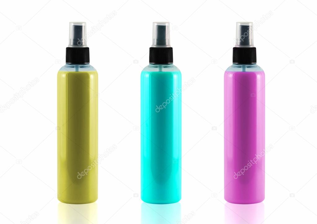 Spray bottles sets isolated on white background, use clipping pa