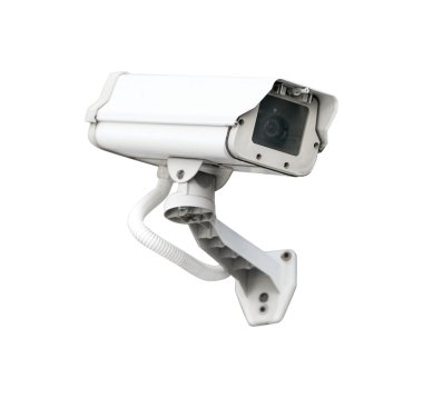 CCTV kamera güvenlik izole beyaz arka plan.