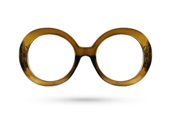 Moda gafas marrones estilo plástico enmarcado aislado sobre fondo blanco . —  Fotos de Stock