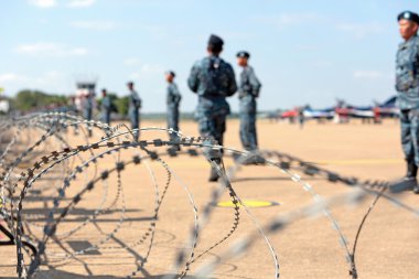 Nakhonratchasima, THAILAND November 27, 2015 : Fence of soldier  clipart