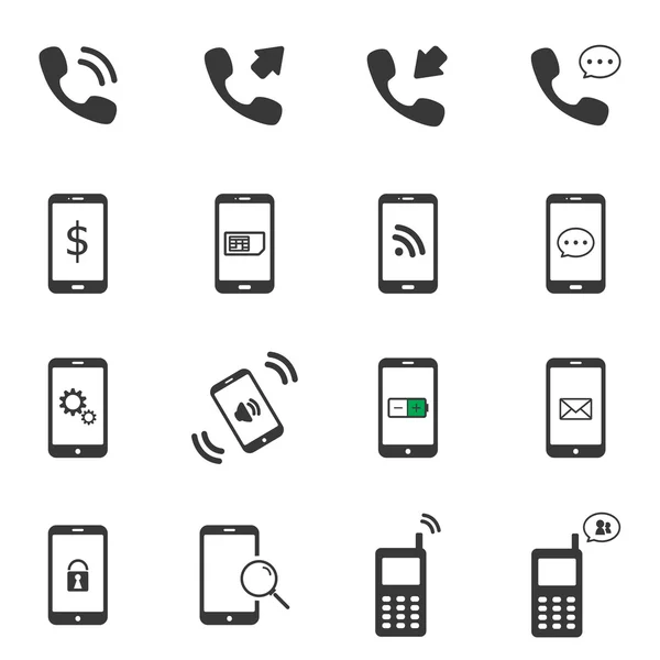 Icono del teléfono móvil establece símbolo vectorial . — Vector de stock