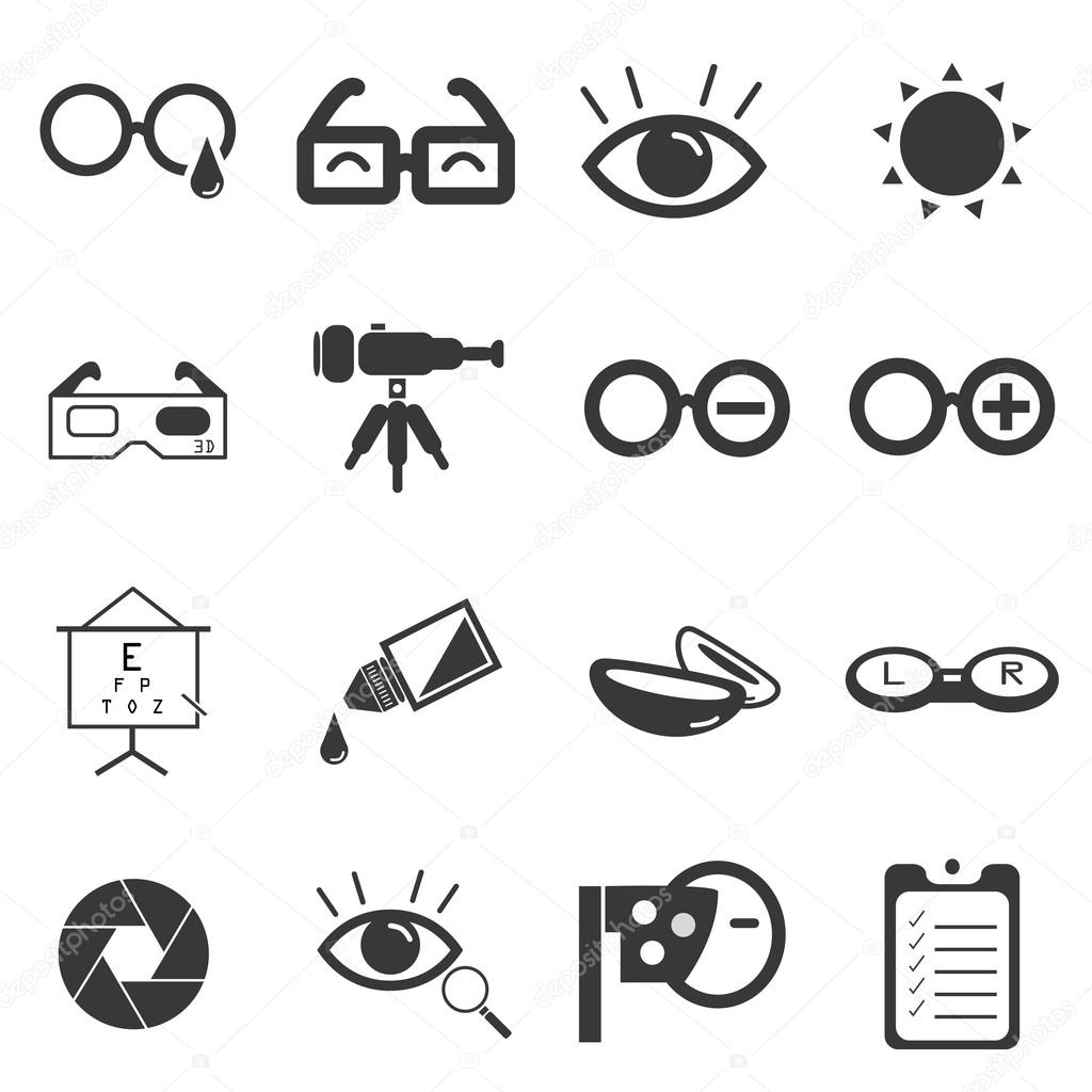 Eye optical vector icons symbol.