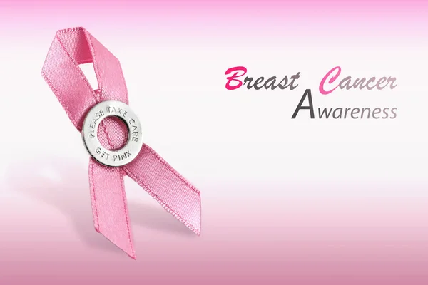 Brustkrebs mit rosa Schleife. — Stockfoto