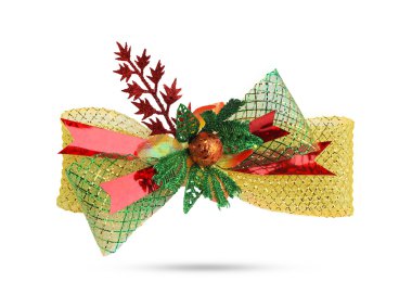 Beyaz arka plan şerit yay renkli izole.