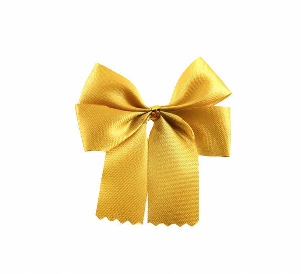 Gold ribbon object isolated white background. — Stock Photo, Image