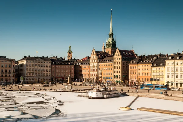 Stockholm manzarası - Gamla Stan eski şehir İsveç başkenti alanıdır