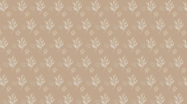 El yapımı yapraklarla kahverengi ve beyaz renklerde desen arkaplanı