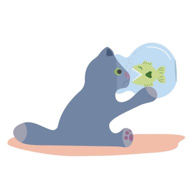 cat fish teeth bite aquarium pet animal scare joke