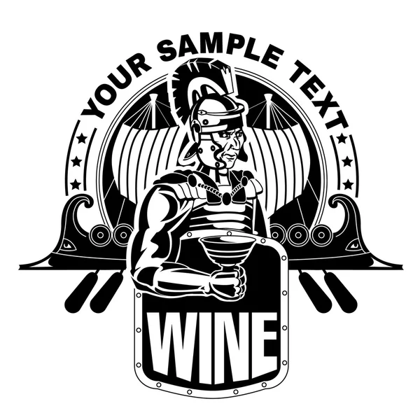 Legionário romano com uma taça de vinho —  Vetores de Stock