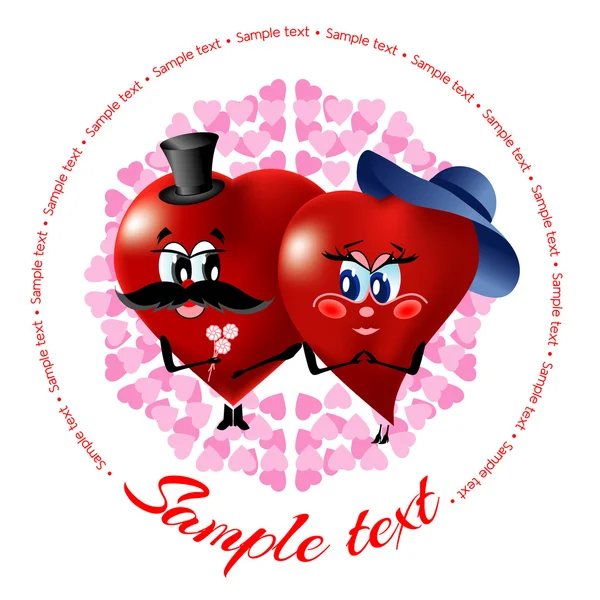 Cartoon of two loving hearts