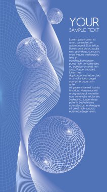 Vector abstract banner with geometric shapes balls