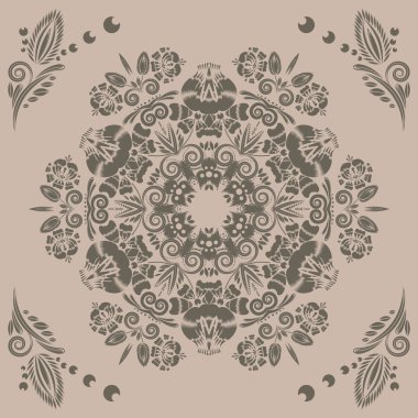 Vintage seamless modeli ile çiçek süsleme