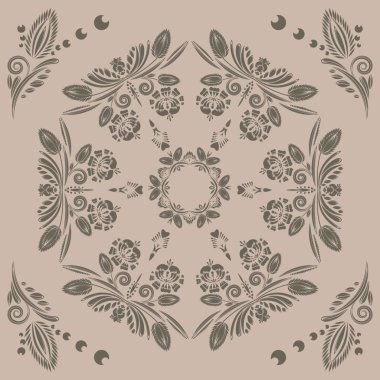 Vintage seamless modeli ile çiçek süsleme