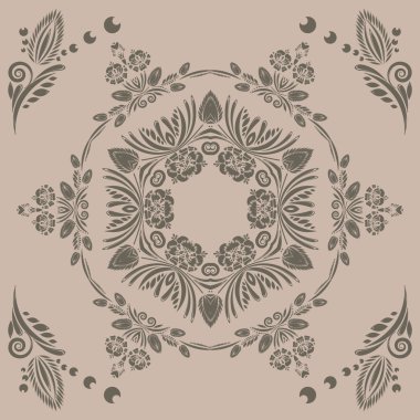 Vintage seamless modeli ile çiçek süsleme