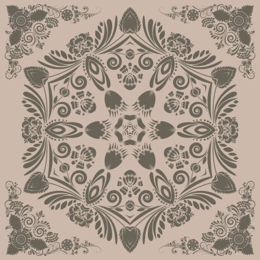 Vintage seamless modeli ile çiçek süsleme