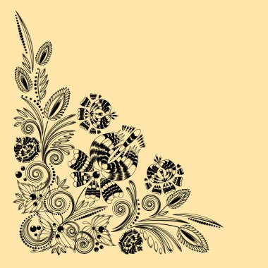 drawing vintage floral ornament
