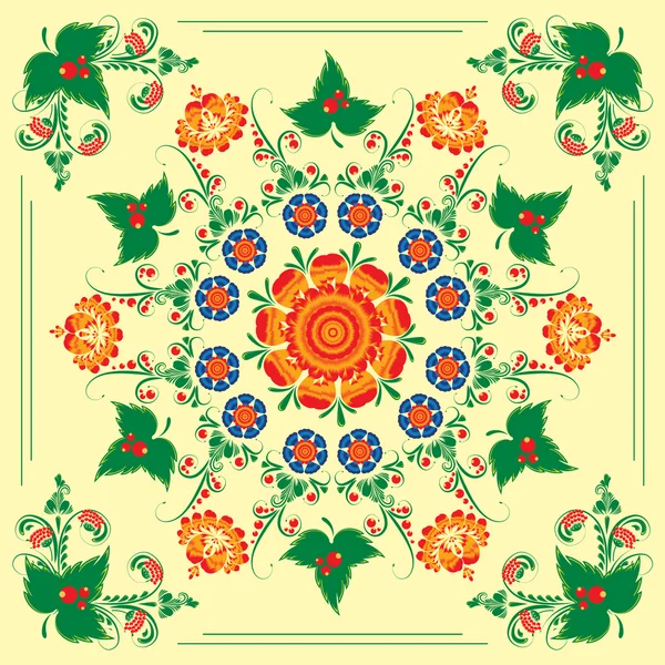 seamless pattern with floral ornament with elements of berries and leaves