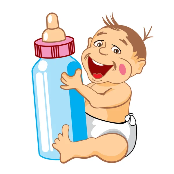 Drawing cartoon smiling baby with a bottle of milk Stock Vector Image by ©veida #77147849 Drawing cartoon smiling baby with a bottle of milk Stock Vector Image by ©veida #77147849