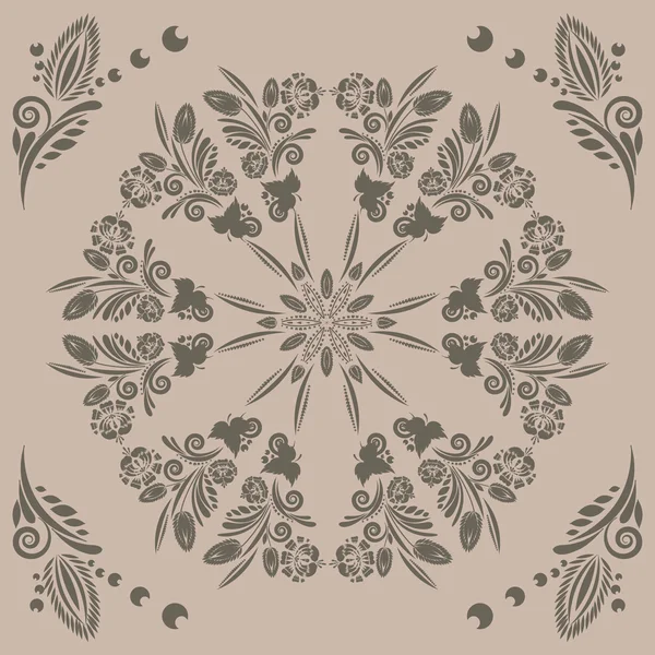 Patrón inconsútil vintage con adorno floral — Vector de stock