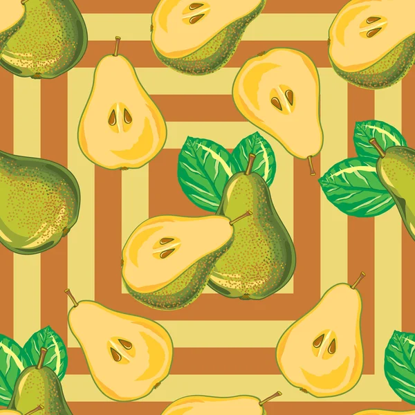 Seamless pattern of green pear — Stock Vector
