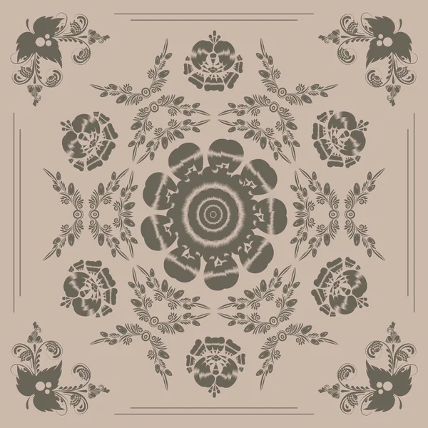 Patrón inconsútil vintage con adorno floral — Vector de stock