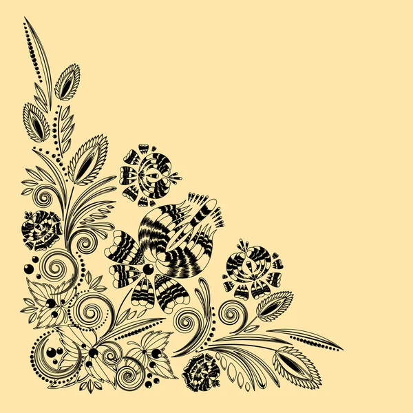 Drawing vintage floral ornament — Stockový vektor