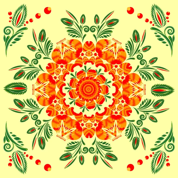 Seamless pattern with floral ornament with elements of berries and leaves — Stockový vektor