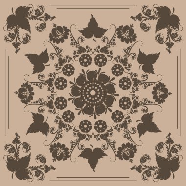 Vintage seamless modeli ile çiçek süsleme
