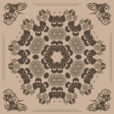 Vintage seamless modeli ile çiçek süsleme