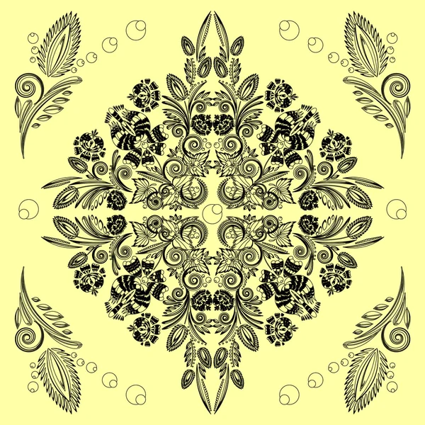 Patrón inconsútil vintage con adorno floral — Vector de stock