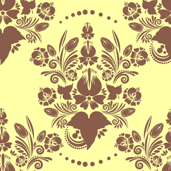 Motif vintage sans couture avec ornement floral — Image vectorielle
