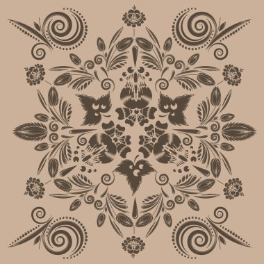 Vintage seamless modeli ile çiçek süsleme