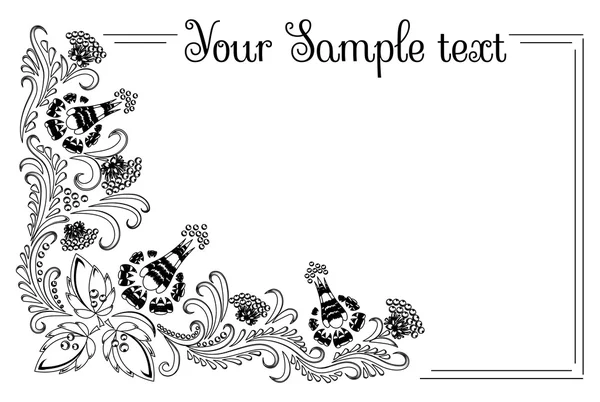 Tekening banner met bloemen ornament — Stockvector