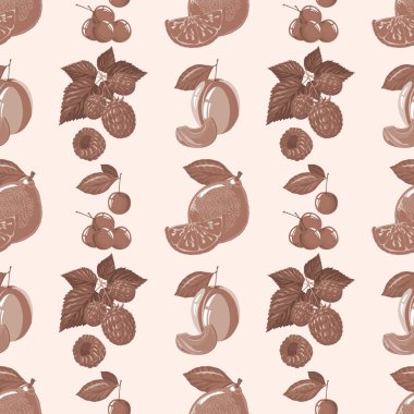 limon, ahududu, kiraz ve Erik seamless modeli