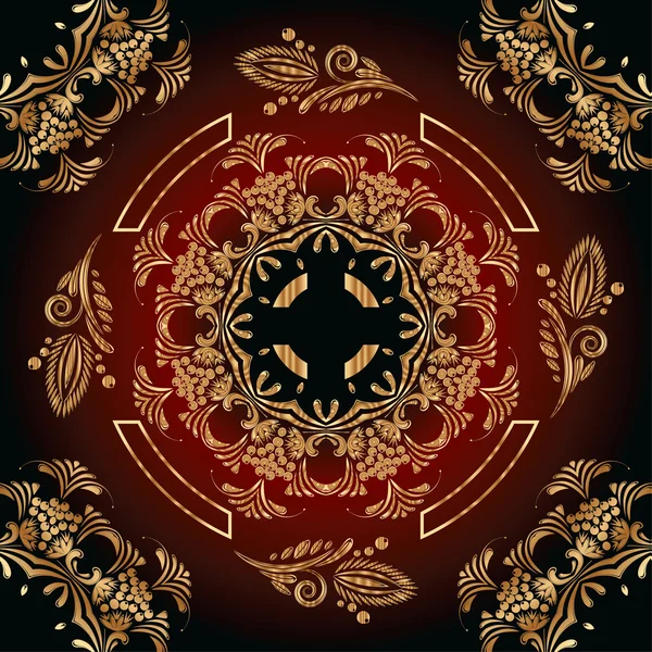 altın çiçek süslemeli seamless modeli