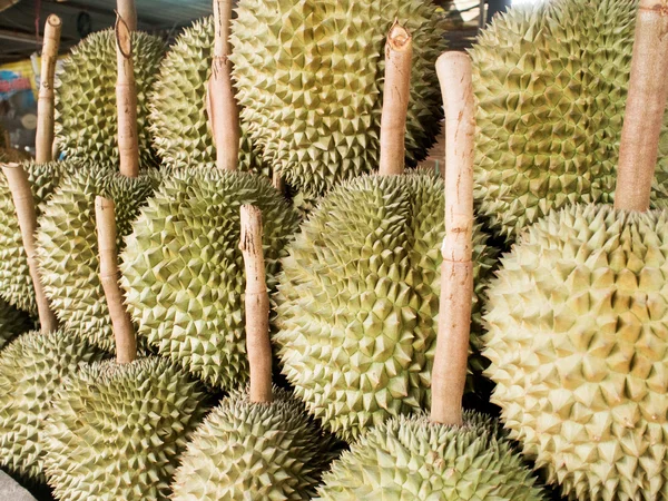 Durian Grupo Frutas Durianas Mercado Tailandia — Foto de Stock