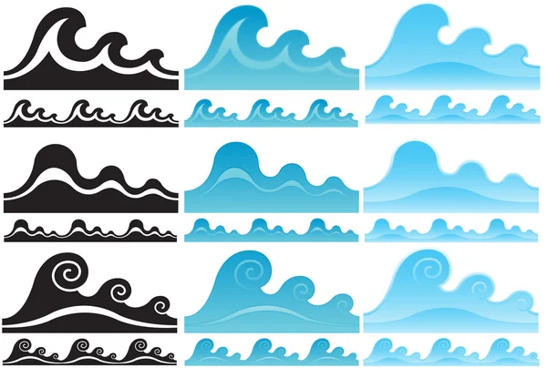 Water waves set — Stock Vector