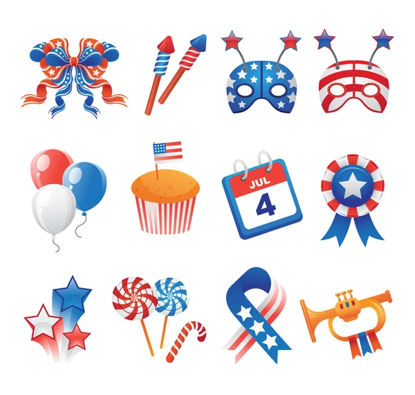 USA patriottische pictogrammen — Stockvector