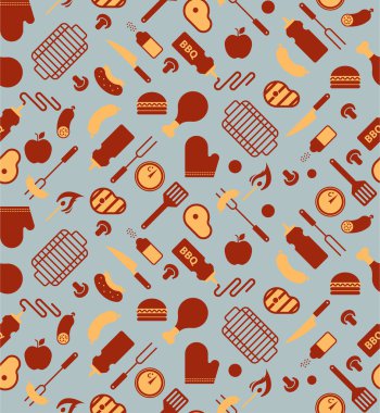 Arka plan Barbekü siluetleri ile