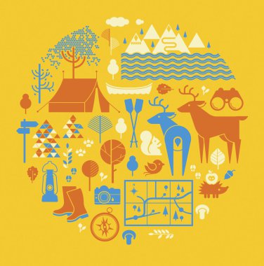 Kamp theemed kompozisyon