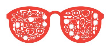 Gözlük siluetleri ile kompozisyon.