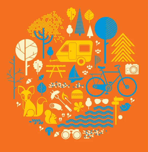 Kamp temalı kompozisyon