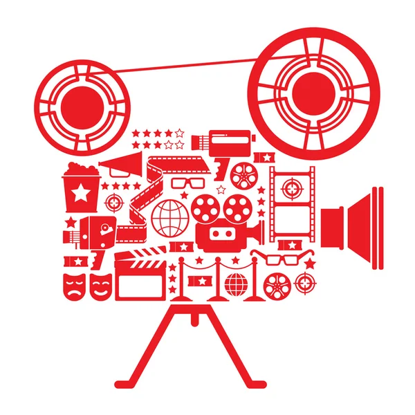 Filmen camera illustratie. — Stockvector