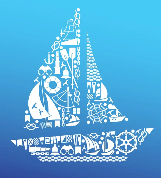 Yelken sembolleri ile kompozisyon